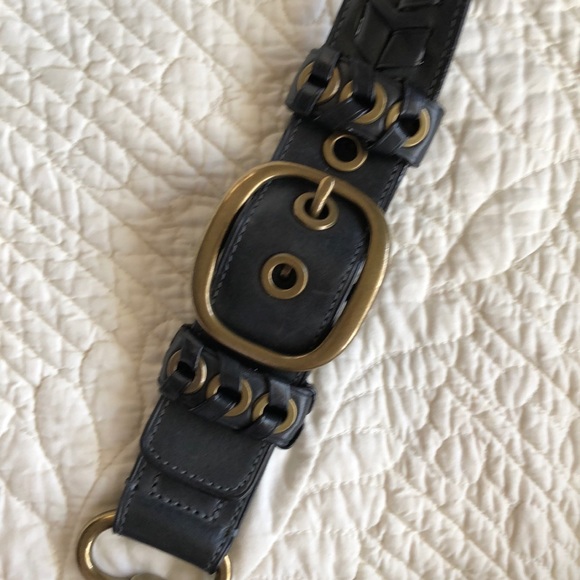 COACH navy blue leather shoulder bag - Picture 3 of 5